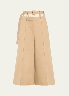 Cutout Belted Culotte Trousers