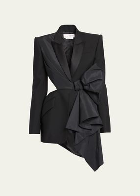 Cutout Blazer Jacket with Bow Detail