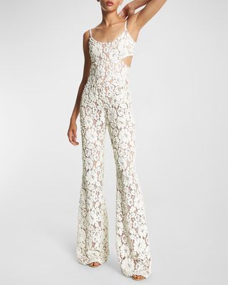 Cutout Embroidered Lace Jumpsuit
