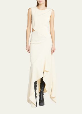 Cutout Sleeveless High-Low Gown