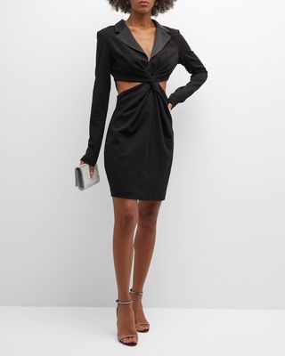 Cutout Twist-Front Blazer Mini Dress