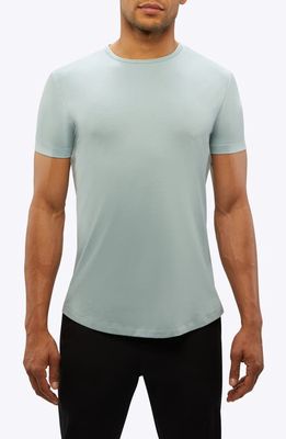 Cuts AO Curve Hem Cotton Blend T-Shirt in Amalfi Blue 