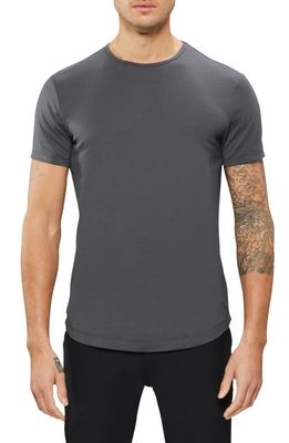 Cuts AO Curve Hem Cotton Blend T-Shirt in Graphite