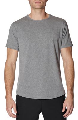 Cuts AO Curve Hem Cotton Blend T-Shirt in Heather Grey