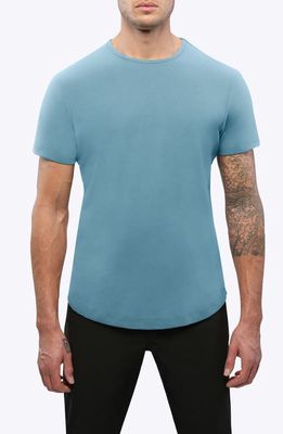 Cuts AO Curve Hem Cotton Blend T-Shirt in Mediterranean Mystique