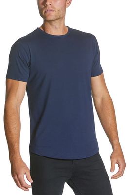 Cuts AO Curve Hem Cotton Blend T-Shirt in Pacific Blue
