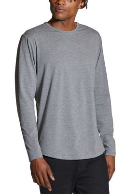 Cuts AO Curved Hem Long Sleeve T-Shirt in Heather Grey 