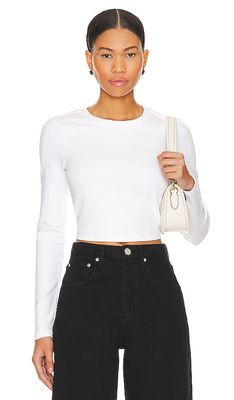 Cuts Tomboy Long Sleeve Cropped in White