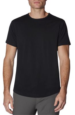 Cuts Trim Fit Crewneck Cotton Blend T-Shirt in Black