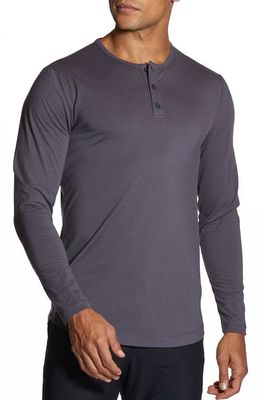Cuts Trim Fit Long Sleeve Henley in Cast Iron