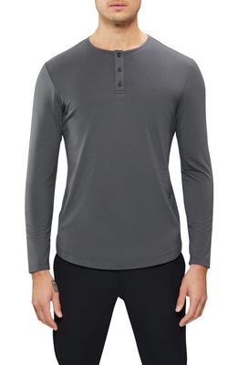 Cuts Trim Fit Long Sleeve Henley in Graphite