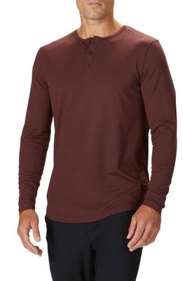 Cuts Trim Fit Long Sleeve Henley in Port