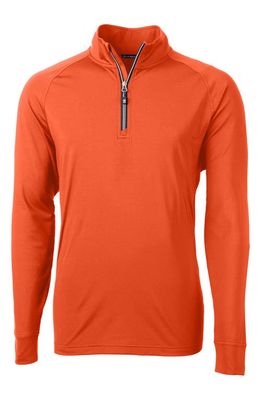 Cutter & Buck Adapt Quarter Zip Pullover in College Orange