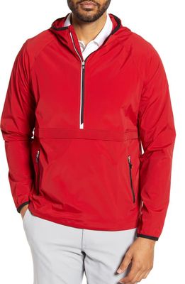 Cutter & Buck Breaker WeatherTec Half Zip Hooded Pullover in Cardinal Red