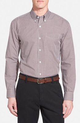 Cutter & Buck 'Epic Easy Care' Classic Fit Wrinkle Free Gingham Sport Shirt in Bordeaux