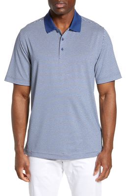 Cutter & Buck Forge DryTec Stripe Performance Polo in Indigo