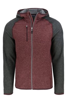 Cutter & Buck Mainsail Knit Hoodie in Bordeaux/charcoal