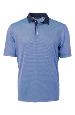 Cutter & Buck Microstripe Performance Recycled Polyester Blend Golf Polo in Atlas/Navy Blue