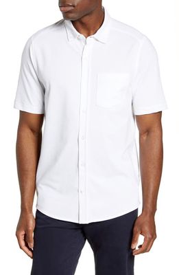 Cutter & Buck Reach Short Sleeve Oxford Button-Down Shirt in White