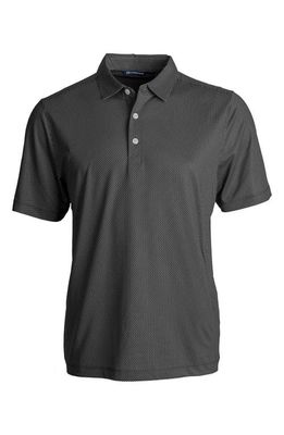 Cutter & Buck Symmetry Micropattern Performance Recycled Polyester Blend Polo in Black/White
