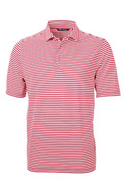 Cutter & Buck Virtue Eco Pique Stripe Polo in Red