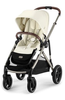 CYBEX Gazelle S Single to Double Stroller with Taupe Frame in Seashell Beige