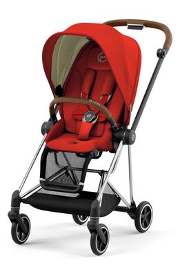 CYBEX MIOS 3 Compact Lightweight Stroller with Chrome/Brown Frame in Autumn Gold