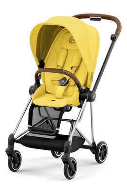 CYBEX MIOS 3 Compact Lightweight Stroller with Chrome/Brown Frame in Mustard Yellow