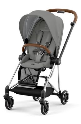 CYBEX MIOS 3 Compact Lightweight Stroller with Chrome/Brown Frame in Soho Grey