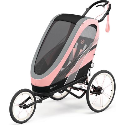 CYBEX ZENO Multisport Jogging Stroller in Black/Silver/Pink at Nordstrom