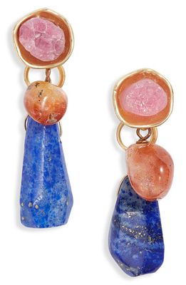 Cynthia Desser Stone Drop Earrings in Pink/Blue/Orange
