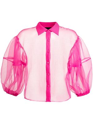 Cynthia Rowley buttoned organza shirt - Pink