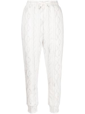 Cynthia Rowley cable-knit tapered sweatpants - White