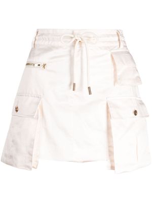 Cynthia Rowley cargo-pocket drawstring-waistband miniskirt - Neutrals