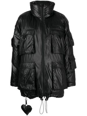 Cynthia Rowley cargo-pocket puffer coat - Black