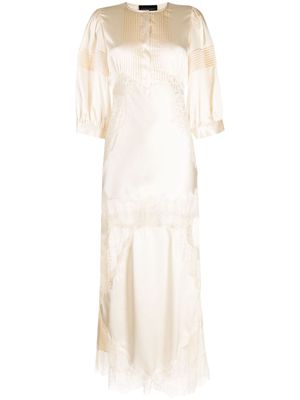 Cynthia Rowley Charmeuse lace silk dress - Neutrals