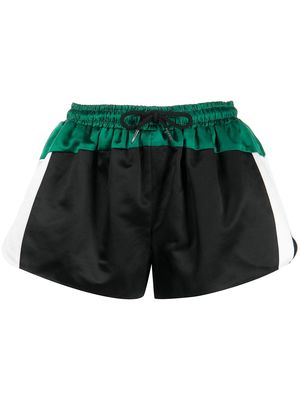 Cynthia Rowley colour-block satin mini shorts - Black