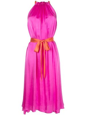 Cynthia Rowley contrast-trim halterneck midi dress - Pink