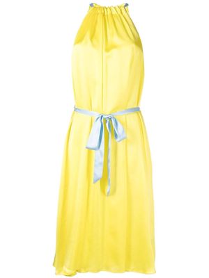 Cynthia Rowley contrast-trim halterneck midi dress - Yellow