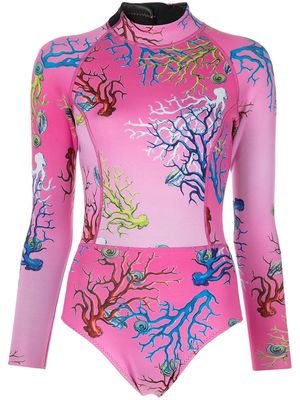 Cynthia Rowley coral-print wetsuit - Multicolour