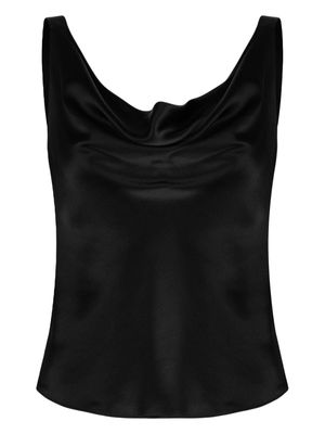 Cynthia Rowley cowl-neck sleeveless silk top - Black