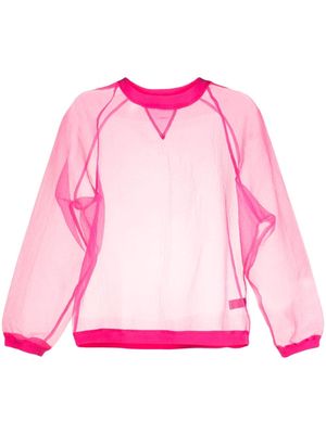 Cynthia Rowley crew-neck organza sweatshirt - Pink