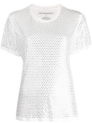 Cynthia Rowley crystal-embellished cotton T-shirt - White