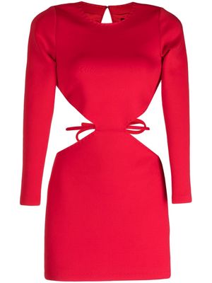 Cynthia Rowley cut-out long-sleeved minidress - Red