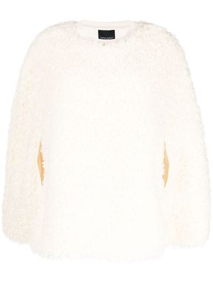 Cynthia Rowley faux-shearling cape jacket - White