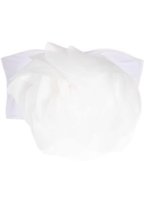 Cynthia Rowley floral-appliqué cropped bandeau top - White
