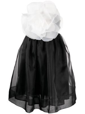 Cynthia Rowley floral-appliqué tulle dress - Black