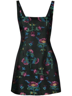 Cynthia Rowley floral-jacquard sleeveless minidress - Green