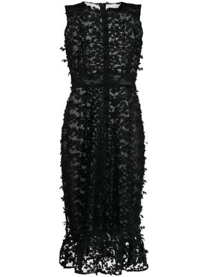 Cynthia Rowley floral-lace midi dress - Black