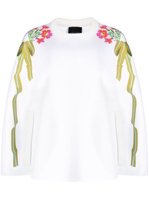 Cynthia Rowley floral-print cape jacket - White